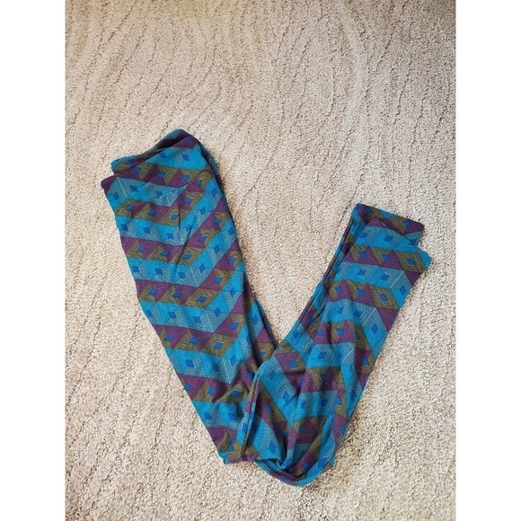 LuLaRoe Pants - Lularoe Blue Pattern One Size Leggings